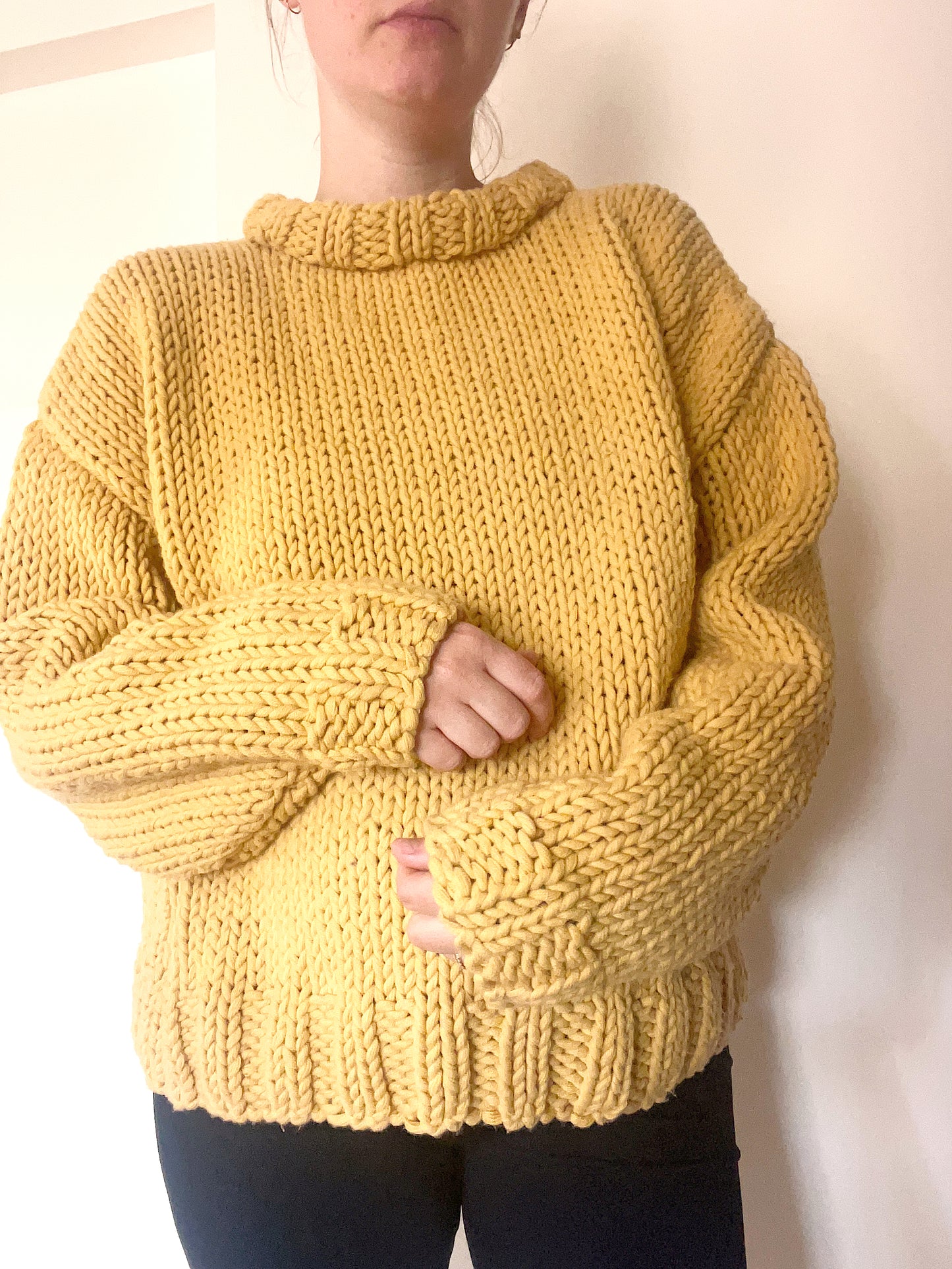 SAMPLE SALE - Mustard Cotton Crew Sweater